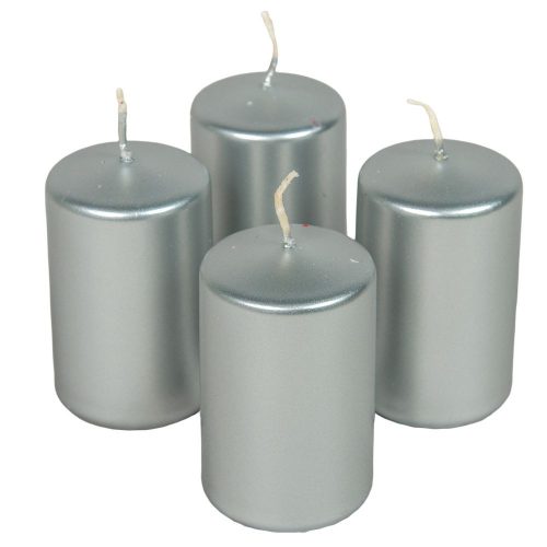 Metál adventi gyertya 80x50mm ezüst  4db/csom (db ár)