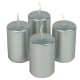 Metál adventi gyertya 80x50mm ezüst  4db/csom (db ár)
