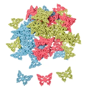 Pillangó fa színes 3cm 60db-os