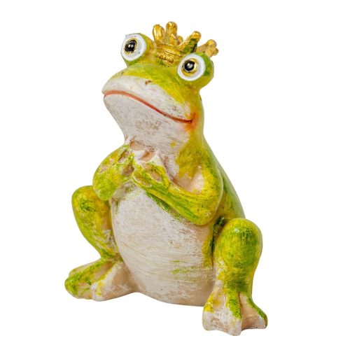 Béka koronával poly zöld M6,5cm