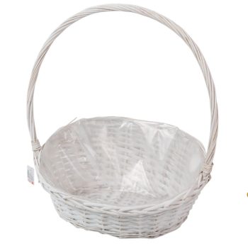 Vessző kosár fehér 44x34x20cm