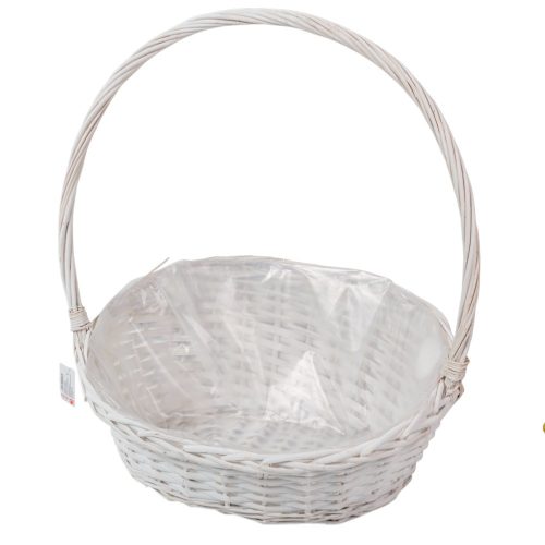 Vessző kosár fehér 44x34x20cm