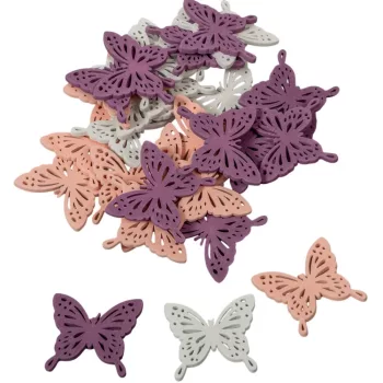 Pillangó fa 4cm lila-fehér-rózsaszín 30db-os