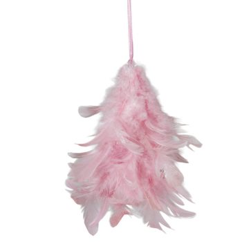 Akasztós toll fenyő rózsaszín 14cm