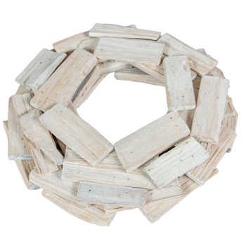 Koszorú alap fadarabokból fehér D30cm