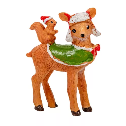 Őzike mókussal hátán poly M8cm