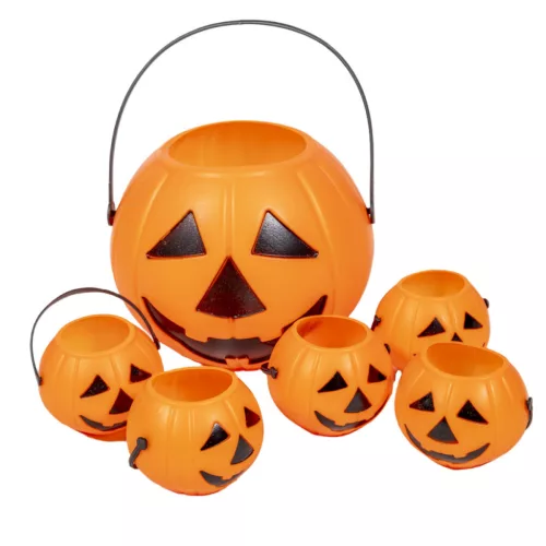 Tök lámpás akasztós halloween szett 1db 16cm + 5db 7cm-es