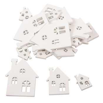 Házikó fa fehér 3-5-7cm 20db-os