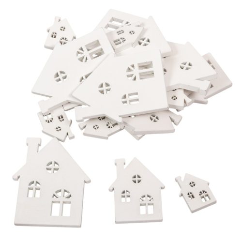 Házikó fa fehér 3-5-7cm 20db-os