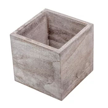 Fa doboz szögletes mosott szürke M10x10x10cm