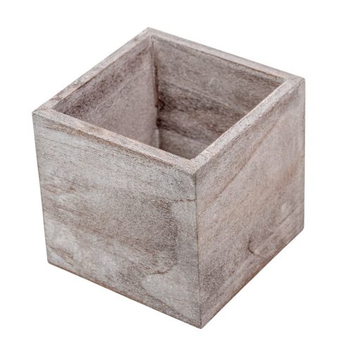Fa doboz szögletes mosott szürke M10x10x10cm