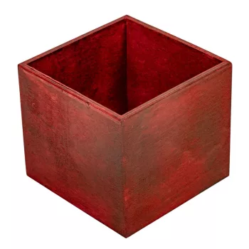 Fa doboz szögletes bordó M12x13x13cm