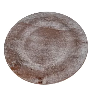 Fa tányér mosott szürke D24cm
