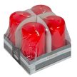 Lakkozott adventi gyertya 80x40mm piros 4db/csom (db ár)