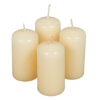 Lakkozott adventi gyertya 80x40mm ecru 4db/csom (db ár)