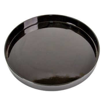 Peremes kerek tál műanyag vastagfalú fényes fekete D27cm