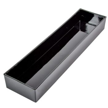   Tégla tál műanyag vastagfalú fényes fekete 5cm x 42cm x 10cm