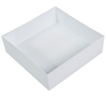   Négyzetes tál műanyag vastagfalú fényes fehér M6x20x20cm