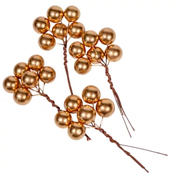 Golyópick gyöngyház arany 1+6cm 24db-os
