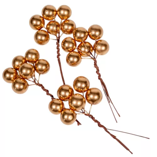 Golyópick gyöngyház arany 1+6cm 24db-os