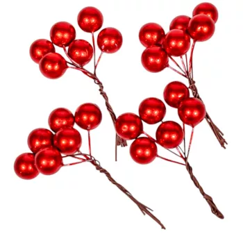 Golyópick gyöngyház piros 1+6cm 24db-os