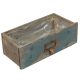 Fa fiók antik kék bélelt M9x27x15cm