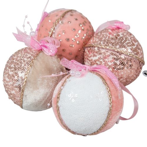 Glitters, plüssös gömb pink 80mm | a minta nem választható!