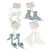 Akasztós kori, magassarkú glitteres 7cm 2db-os