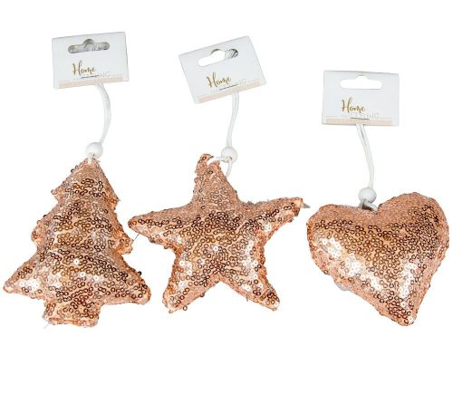 Flitteres karácsonyi dísz 12cm