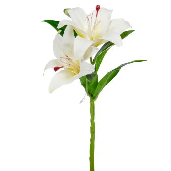 Liliom ág 2 virágos gumi 36cm