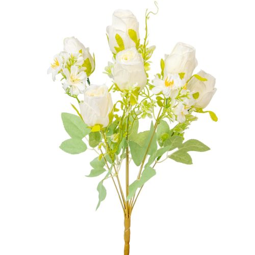 Rózsa csokor 9v. krém M45cm 75db/#