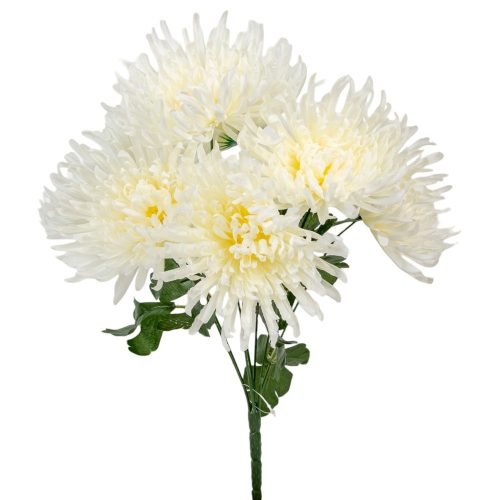 Krizantém csokor 7 virágos krém 42cm