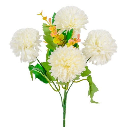 Krizantém csokor 5 virágos krém 29cm