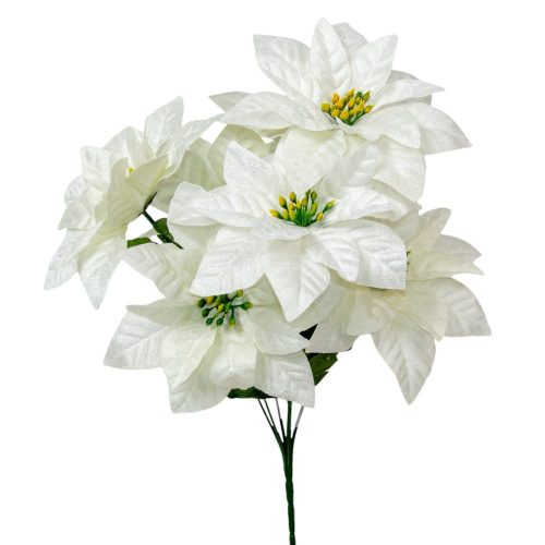 Mikulásvirág csokor  7 virágos krém 38cm