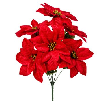 Mikulásvirág csokor  7 virágos piros 38cm