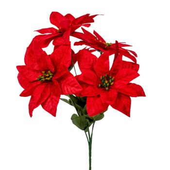 Mikulásvirág csokor 5 virágos piros 36cm