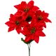 Mikulás virág csokor szatén 5 virágos piros 32cm