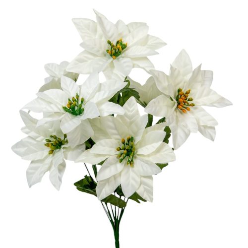 Mikulás virág csokor 7 virágos krém 38cm