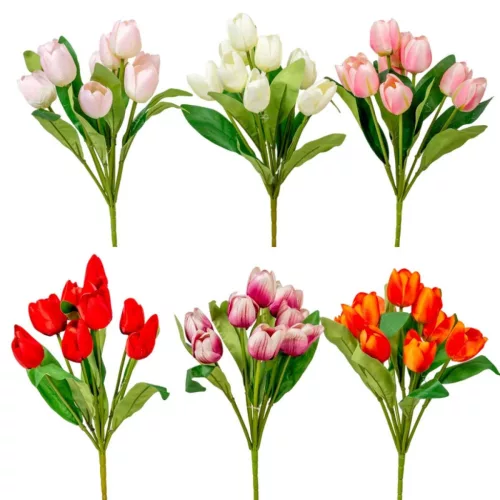 Tulipán csokor 9v. M43cm 24db/#