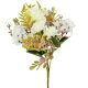 Krizntém, hortenzia csokor 5 virágos krém 28cm