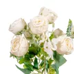 Rózsa csokor 9 virágos krém 42cm