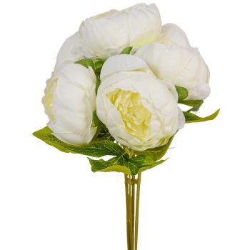 Peónia csokor 6v. krém M28cm 30db/#