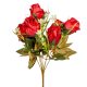 Rózsa csokor 7v. piros M33cm 36db/#