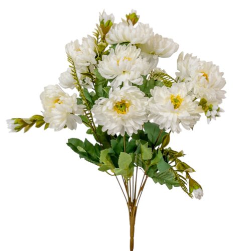 Krizantém csokor krém 11 virágos 40cm
