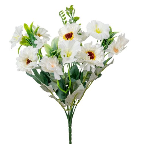 Margaréta csokor 13v. krém M30cm 24db/#
