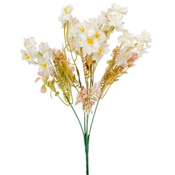 Virágos ág 5 virágos krém 38cm