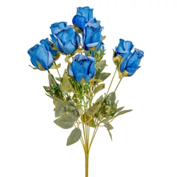 Rózsa csokor 11 virágos kék 50cm