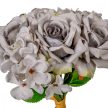 Rózsa,hortenzia köteg 7 virágos szürke 30cm