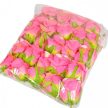 Rózsa virágfej D7cm sötét rózsaszín 604 24db/csom