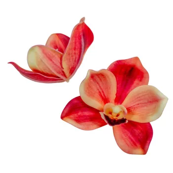 Orchidea virágfej polifoam D10cm salmon 24db/csom